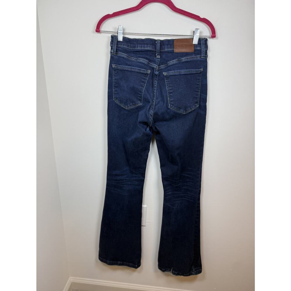 Lucky Brand Stevie Flare Jean Womens 6 28 Dark Blue High Rise Stretch Denim Boho - Picture 2 of 15